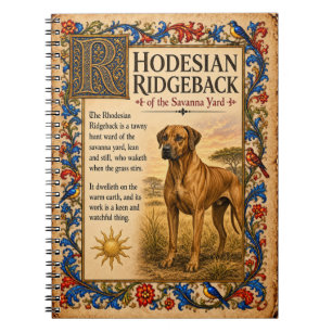 Cuaderno Rhodesian Ridgeback, Arte de Bestiario Medieval