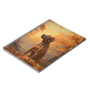 Cuaderno Rhodesian Ridgeback en Otoño Las Hojas que Caen I