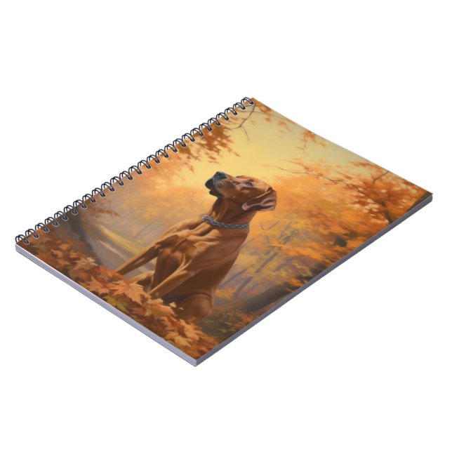 Cuaderno Rhodesian Ridgeback  en Otoño Las Hojas que Caen I (Lado Izquierdo)