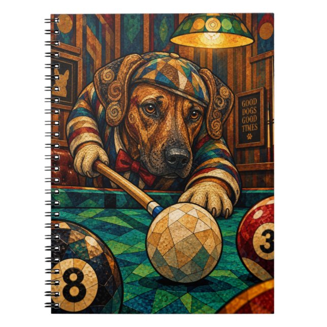 Cuaderno Rhodesian Ridgeback, Mosaico Geométrico (Frente)
