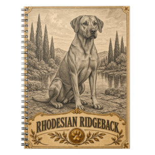 Cuaderno Rhodesian Ridgeback, Perro de Herencia Vintage