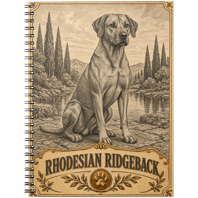 Cuaderno Rhodesian Ridgeback, Perro de Herencia Vintage (Subido por el creador)