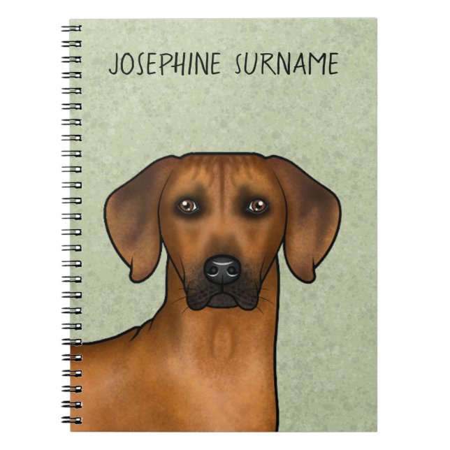 Cuaderno Rhodesian Ridgeback Perro León Africano Lindo Y Te (Frente)