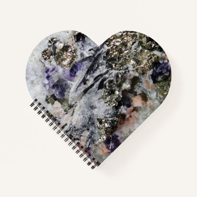 Cuaderno Rhodocrosita Pirita Fluorita Quartz Tourmaline (Anverso)