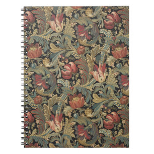 Cuaderno Rica Tapicería de Brocado Floral Antiguo Victorian