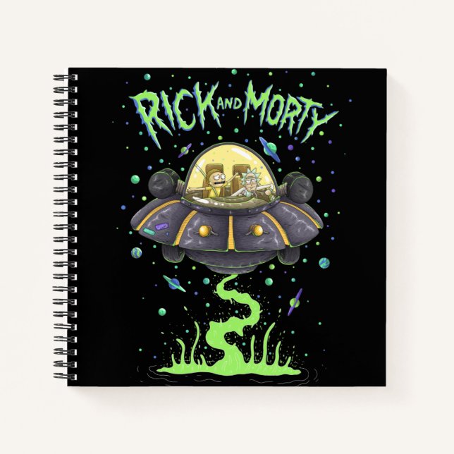 Cuaderno RICK AND MORTY™ | Gráfico ilustrado de vuelo espac (Anverso)