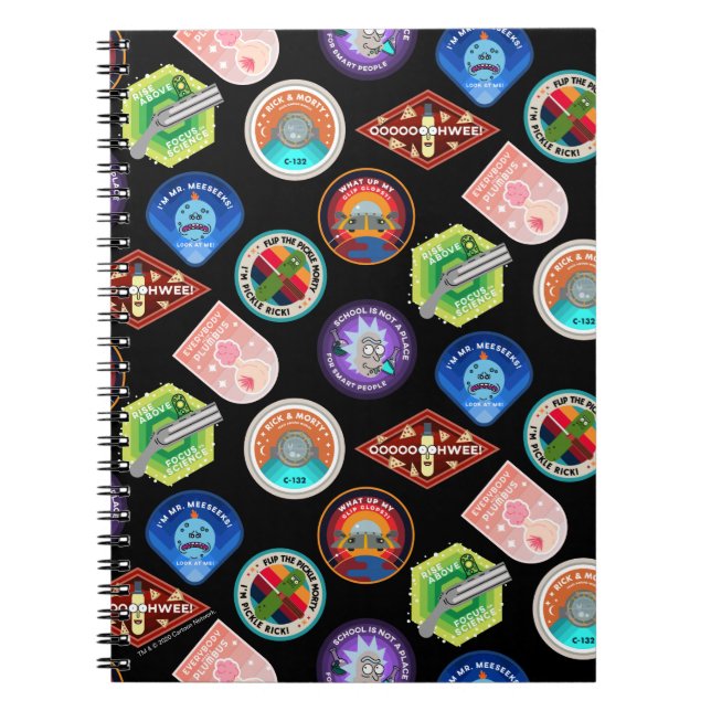 Cuaderno RICK AND MORTY™ | Patrón de parches en el espacio  (Frente)