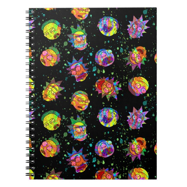 Cuaderno RICK AND MORTY™ | Patrón De Swirl Psicodélico (Frente)