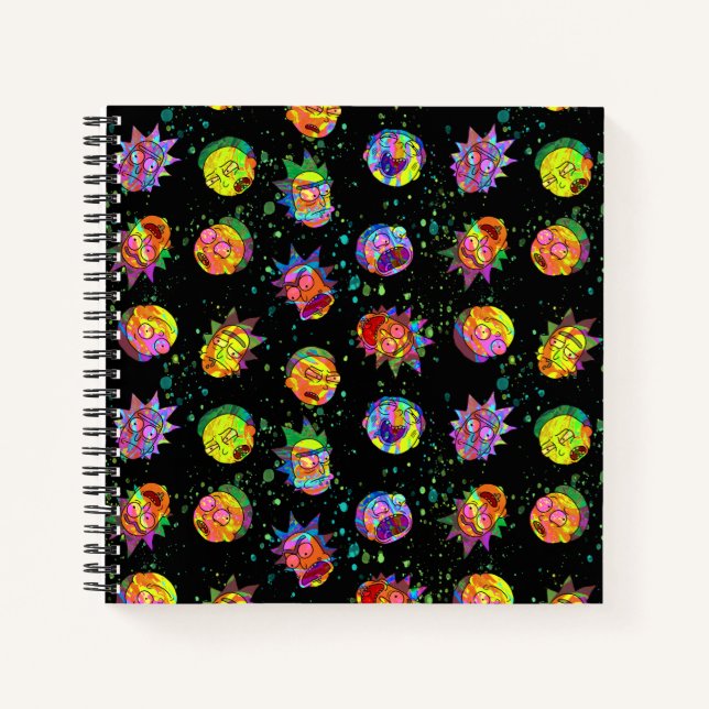 Cuaderno RICK AND MORTY™ | Patrón De Swirl Psicodélico (Anverso)