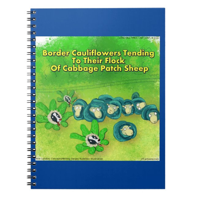 Cuaderno Rick London Divertido Border Collie Flor Cómic  (Frente)