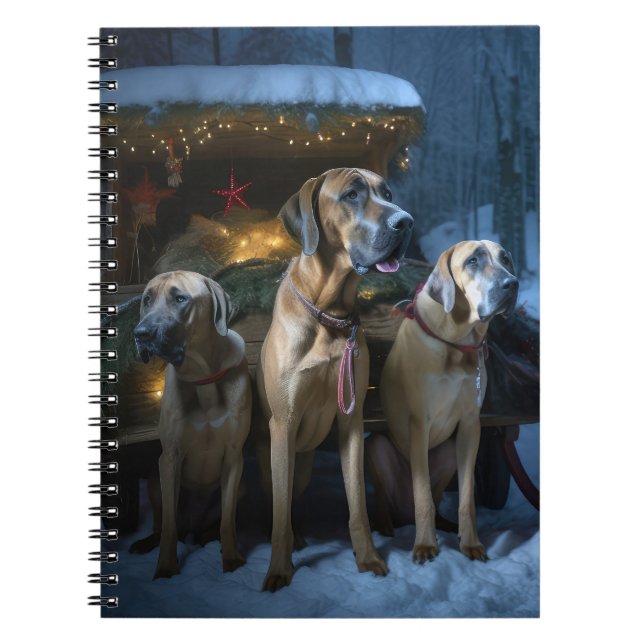 Cuaderno Ridgeback Rodesiano Decoración de Navidades Snowy  (Frente)