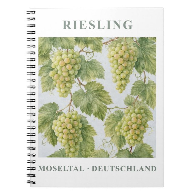 Cuaderno Riesling Moseltal Germany Vintage Travel Art (Frente)