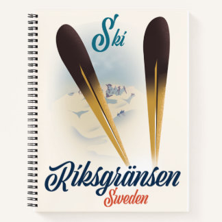 Cuaderno Riksgränsen Suecia Arte de viajes de esquí Lienzo