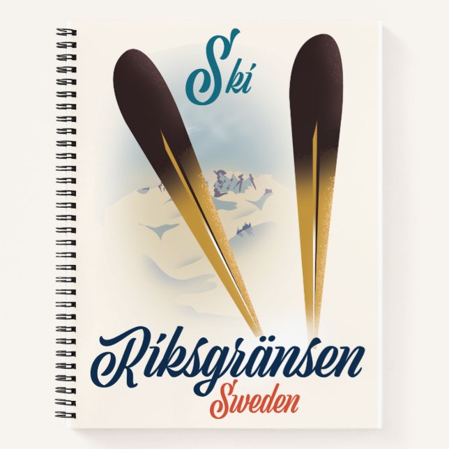 Cuaderno Riksgränsen Suecia Arte de viajes de esquí Lienzo  (Anverso)