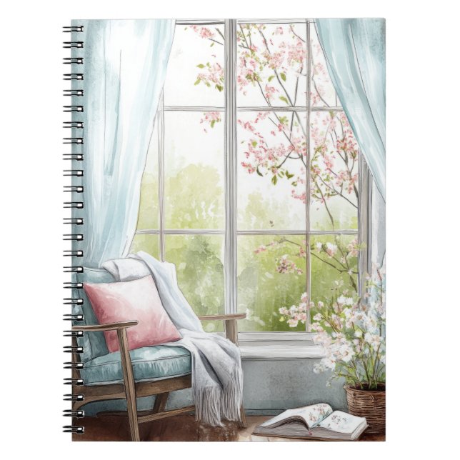 Cuaderno Rincón de lectura en acuarela junto a la ventana e (Frente)