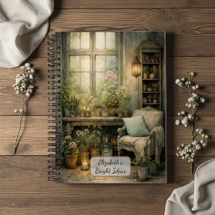Cuaderno Rincón de ventana de jardín acogedor
