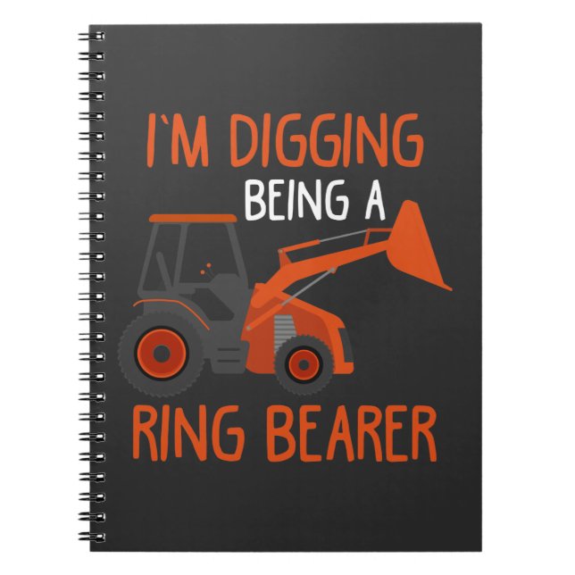 Cuaderno Ring Bearer Kid Tractor Boda Son Farmer (Frente)
