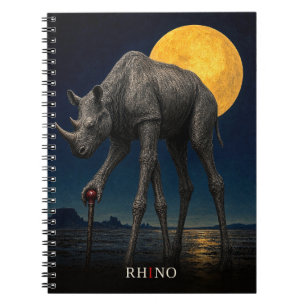 Cuaderno Rinoceronte con bastón gótico Surrealista