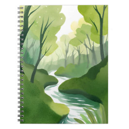 Cuaderno Río de Verde | Pintura en Acuarela del Bosque