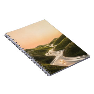 Cuaderno Río Plateado Soñador Colinas Verdes Naturaleza Mín