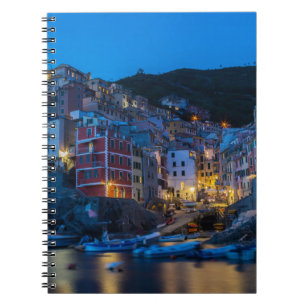 Cuaderno Riomaggiore por la noche Cinque Terre Liguria Ital