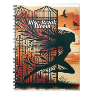 Cuaderno Rise Break Bloom – Powerful quote art for blooming