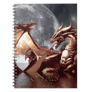 Cuaderno Rising Sea Dragon & Moon Fantasy Art
