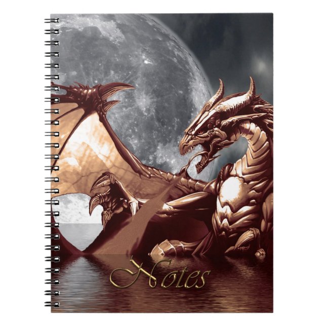 Cuaderno Rising Sea Dragon & Moon Fantasy Art (Frente)