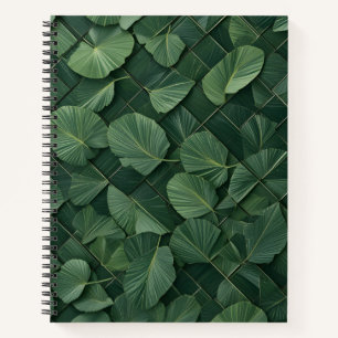 Cuaderno Ritmo verde: Cuadrícula de hojas tropicales