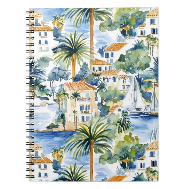 Cuaderno Riviera francesa palmeras tropicales (Frente)