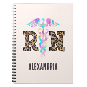 Cuaderno "RN" en la impresión Leopard - Logotipo médico col