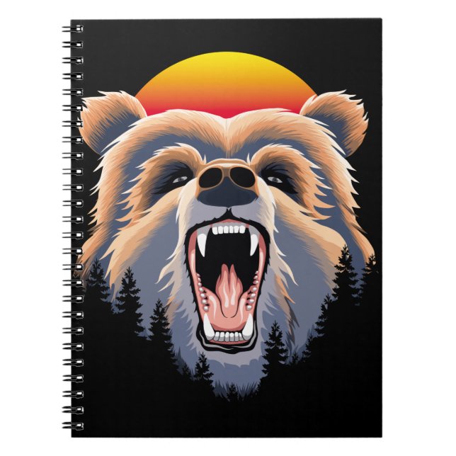 Cuaderno Roaring Grizzly Bear Face (Frente)