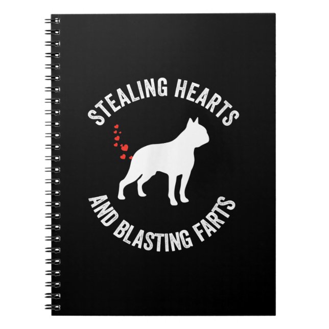 Cuaderno Robar Corazones Y Golpear Faros Boston Terrier (Frente)