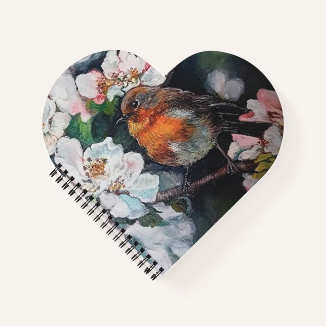 Cuaderno Robin con flor de cerezo (Anverso)