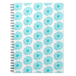 Cuaderno Robin Egg Blue Daisy Print, Patrón de flores hippi