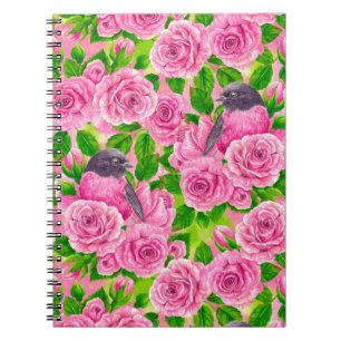 Cuaderno Robin rosado y rosas