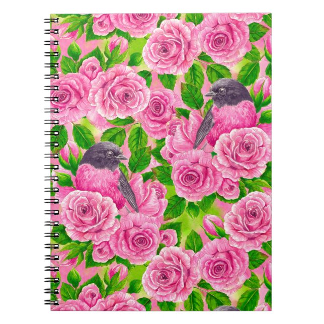 Cuaderno Robin rosado y rosas (Frente)