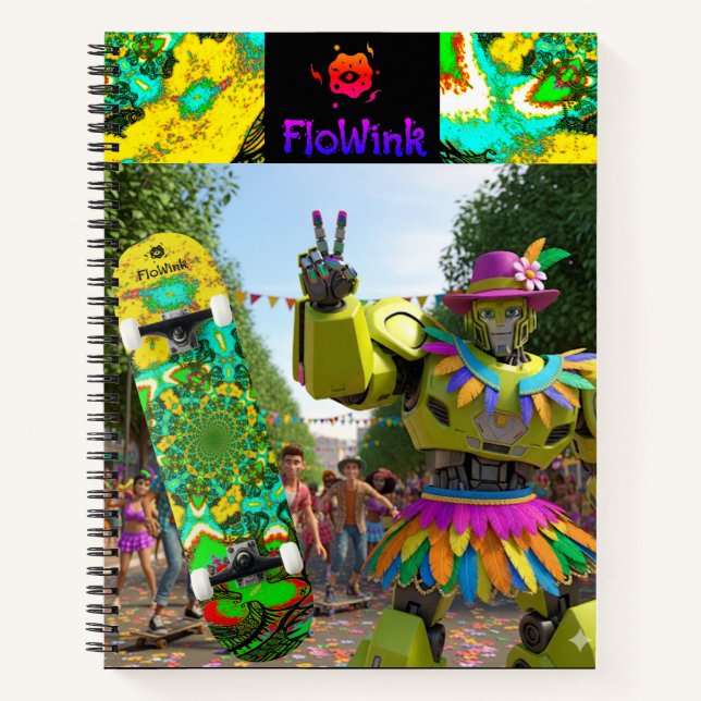 Cuaderno Robot Boho Colorido (Anverso)