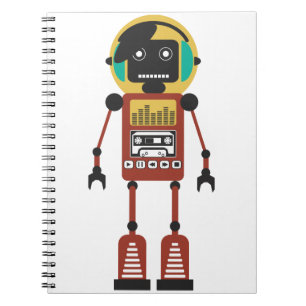 Cuaderno Robot de radio retro