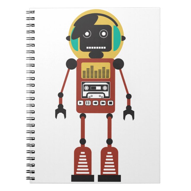 Cuaderno Robot de radio retro (Frente)