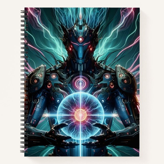 Cuaderno Robot Futurista Núcleo Cósmico Ciberpunk (Anverso)