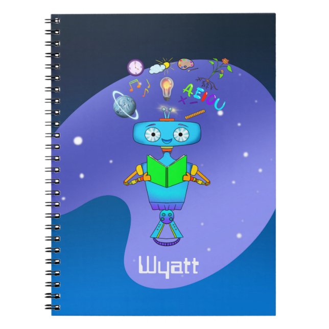 Cuaderno Robot para niños de Guay aprendiendo a leer (Frente)