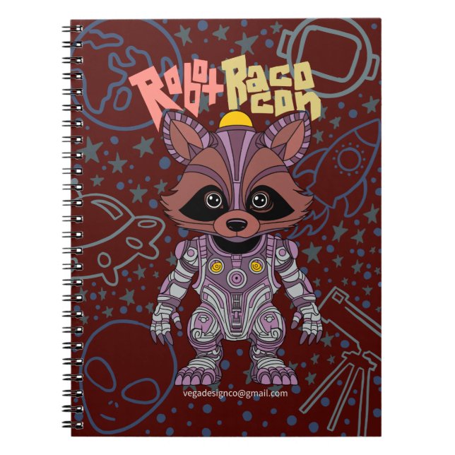 Cuaderno Robot Raccoon Spiral Notebook (Frente)
