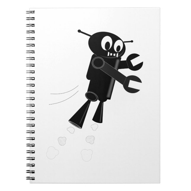 Cuaderno Robot volador negro (Frente)