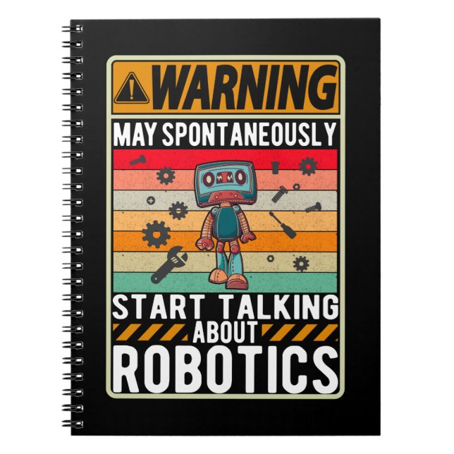 Cuaderno Robots Chicas Niños Futuro Ingeniero de Robótica (Frente)