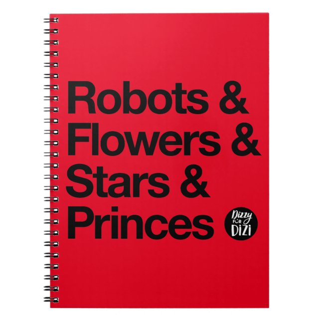 Cuaderno Robots y bloc de notas de texto negro (Frente)
