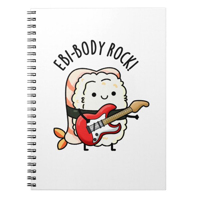 Cuaderno Roca de cuerpo de Ebi Divertido Rocker Pun de Sush (Frente)