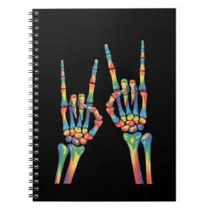 Cuaderno Roca de esqueleto mano arcoíris orgullo LGBTQ Gay