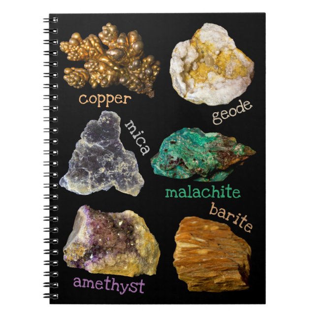 Cuaderno Rocas geoidales de malaquita de cobre Amethyst Mic (Frente)