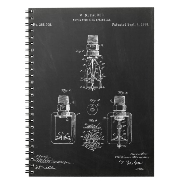 Cuaderno Rociador de fuego automático, patente (Frente)